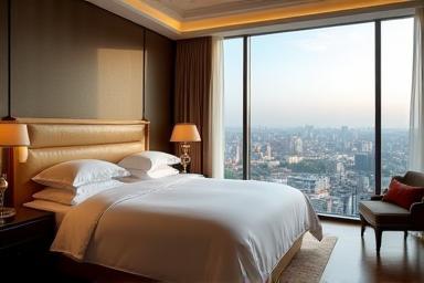 Luxury hotel room with a view