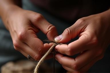 Local artisan crafting something traditional